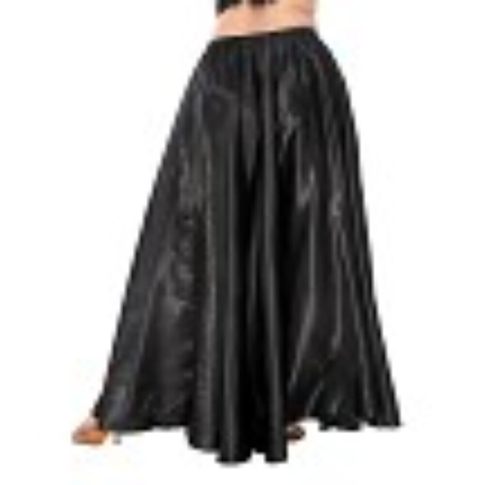 Black Satin Belly Dance Costume Skirt